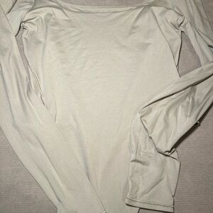 Lululemon Light Gray Long Sleeve Bodysuit